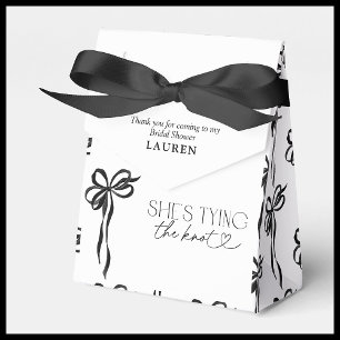 Black Bow She's Tying The Knot Bridal Shower Favour Box