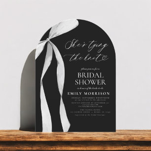 Black Bow She's Tying the Knot Bridal Shower Invitation