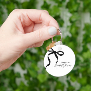 Black Bow She's Tying the Knot Bridal Shower Key Ring