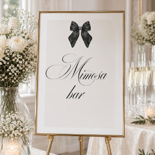 Black Bow She's Tying the Knot Bridal Shower Poster
