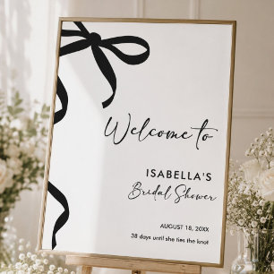 Black Bow She's Tying the Knot Bridal Shower Poster