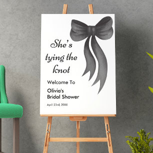 Black Bow She's Tying the Knot Bridal Shower  Poster