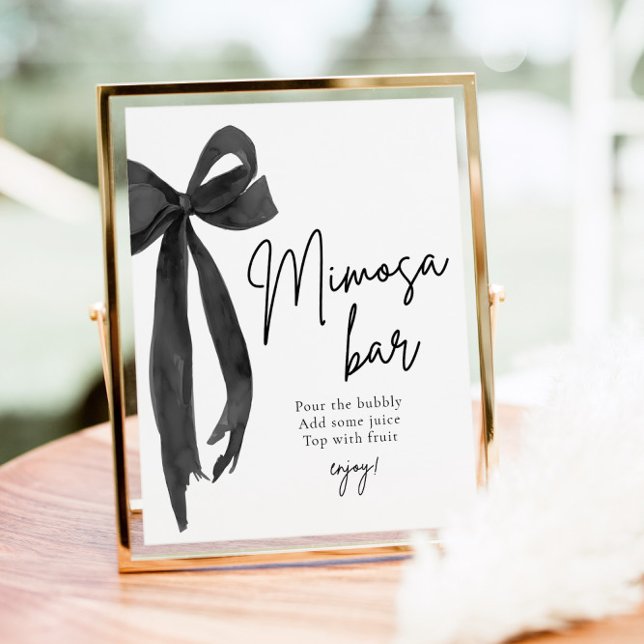 Black Bow She's Tying the Knot Mimosa Bar Sign (Creator Uploaded)