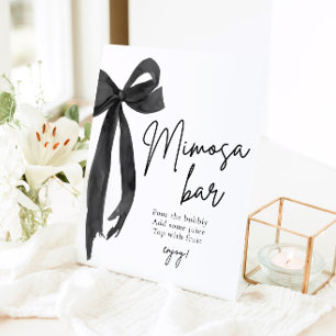 Black Bow She's Tying the Knot Mimosa Bar Sign