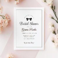 Black Bow Simple Elegant Bridal Shower