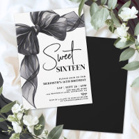 Black Bow Sweet Sixteen 16th Birthday