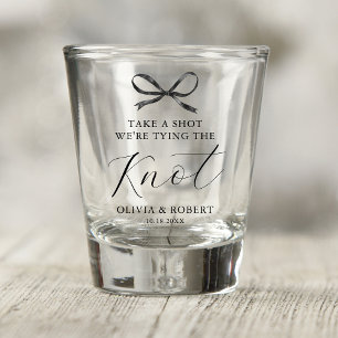Black Bow Take A Shot Wedding Shot Glass