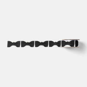 Black Bow Tie Art Ribbon with pink polka dots Satin Ribbon