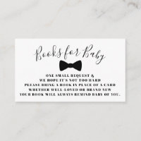 Black Bow Tie Books for Baby Book Request Card