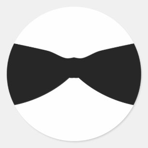 black bow tie classic round sticker