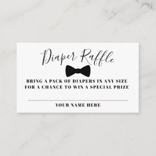 Black Bow Tie Diaper Raffle Ticket Enclosure Card