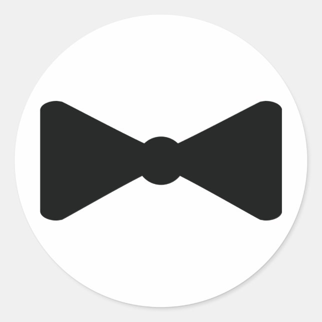 black bow tie icon classic round sticker (Front)