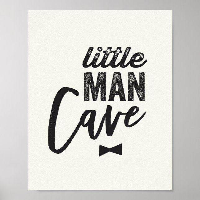 Black Bow Tie Little Man Cave Boy Baby Nursery Art Poster (Front)