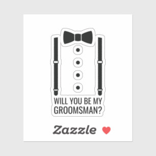 Black Bow Tie Personalised Groomsman Proposal