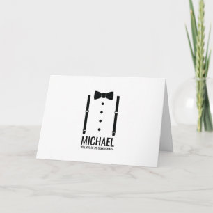 Black Bow Tie Personalised Groomsman Proposal Invitation