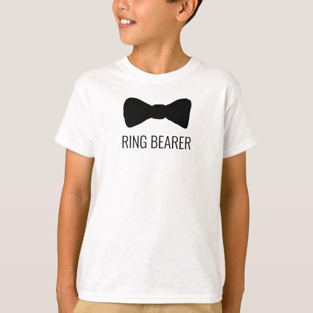 Black Bow Tie Ring Bearer Kid's Tshirt (Front)