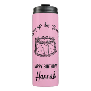 Black Bow Tying Up Her Twenties 30th Birthday Thermal Tumbler