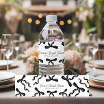 Black Bow  Water Bottle Label<br><div class="desc">Bottle Label with watercolor black bows.</div>