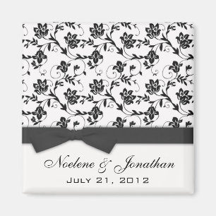 Black Bow Wedding Flower Magnet