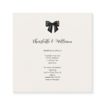 Black Bow Wedding QR Code Details Card
