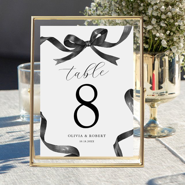 Black Bow Wedding Seating Table Number (Creator Uploaded)