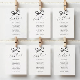 Black Bow Wedding Seating Table Number