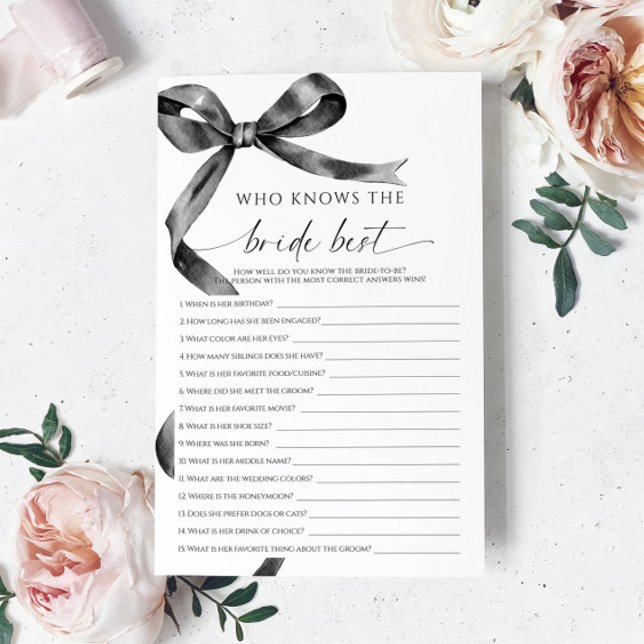 Black Bow Who Knows The Bride Best Game (Creator Uploaded)