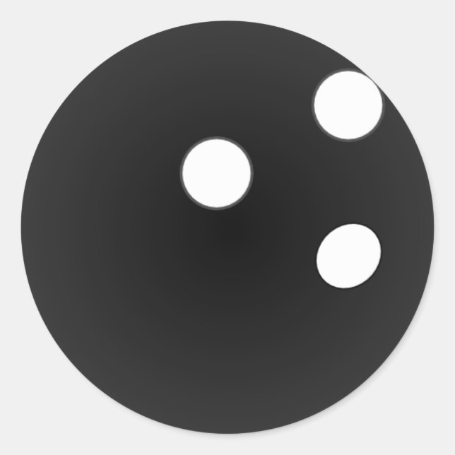 Black Bowling Ball Classic Round Sticker (Front)