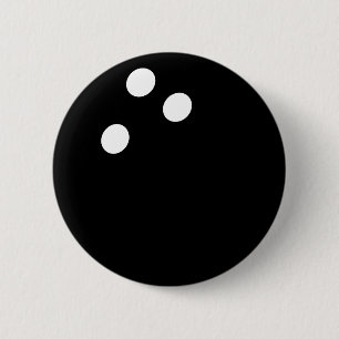 black bowling ball icon 6 cm round badge