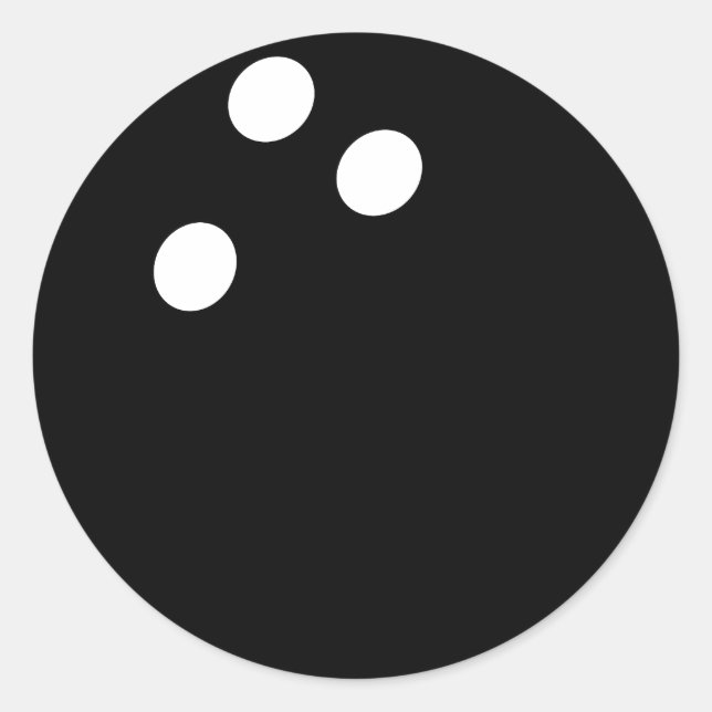 black bowling ball icon classic round sticker (Front)