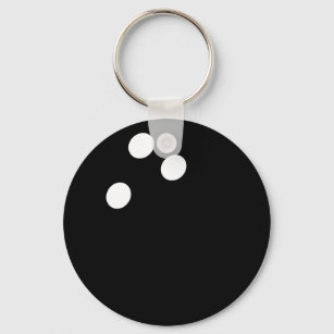 black bowling ball icon key ring