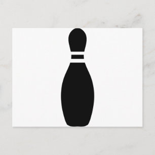 black bowling pin postcard