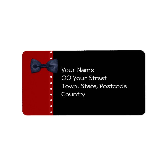 Black BowTie red Address Label (Front)
