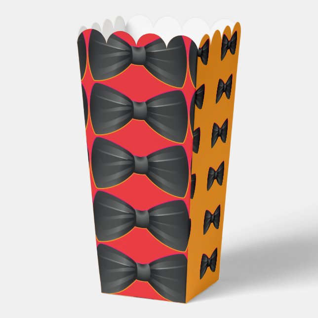 Black Bowtie Repeat Red + Orange             Favour Box (Back)