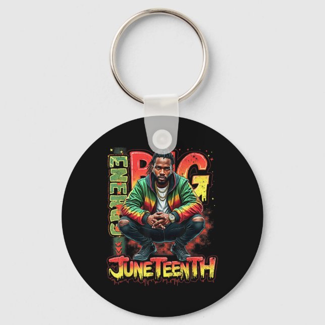 Black Boy Big Juneteenth Energy Pride Freedom Desi Key Ring (Front)