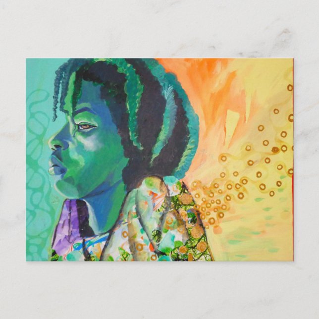 Black Boy Dreaming Postcard (Front)