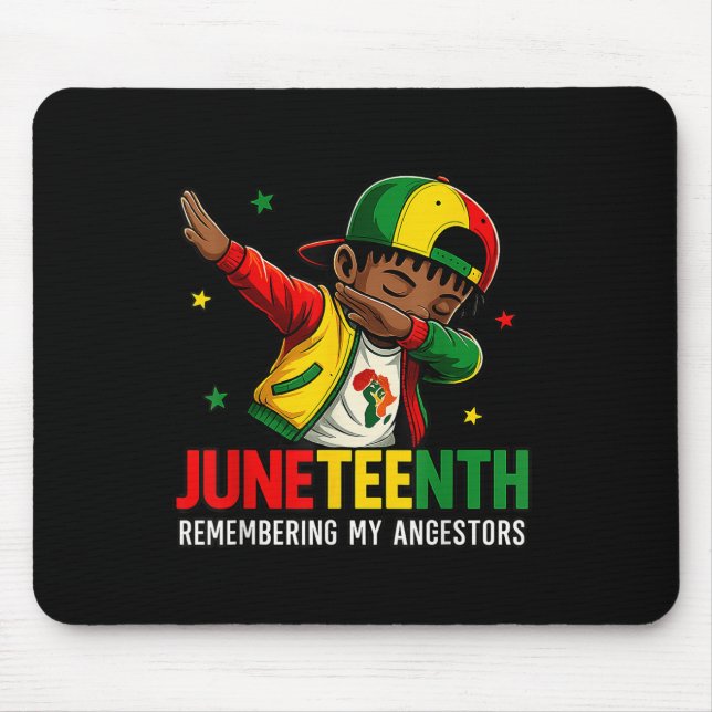 Black Boy Juneteenth Remembering My Ancestors  Mouse Pad (Front)