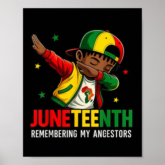 Black Boy Juneteenth Remembering My Ancestors  Poster (Front)