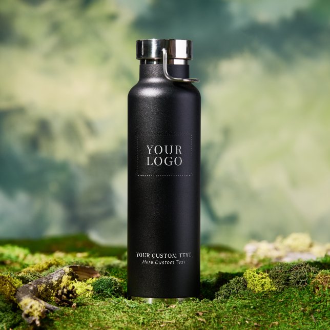Black Branded Custom Business Logo Promotional Water Bottle (Outdoor)