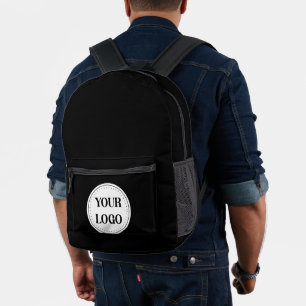 Black Branded Logo Corporate Business Company Ba Printed Backpack
