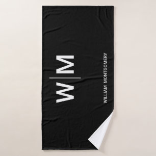 Black Branded Logo Corporate Business Company Bath Towel