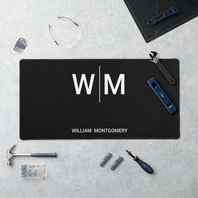 Black Branded Logo | Corporate Business Company Desk Mat (Workstation)