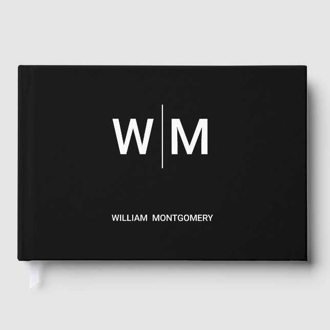 Black Branded Logo | Corporate Business Company Guest Book (Front)