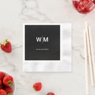 Black Branded Logo Corporate Business Company Napkin