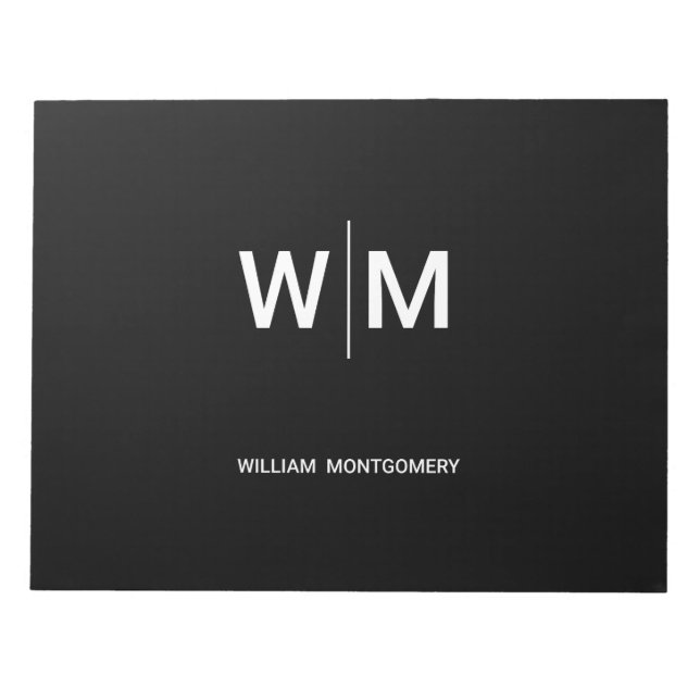 Black Branded Logo | Corporate Business Company Notepad (Front)
