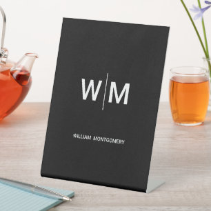 Black Branded Logo   Corporate Business Company Pedestal Sign