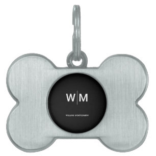 Black Branded Logo Corporate Business Company Pet ID Tag