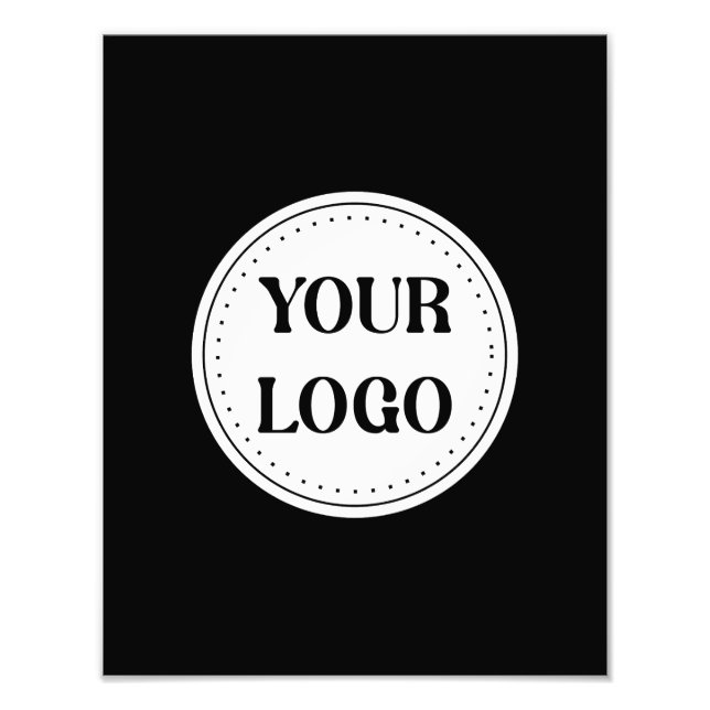 Black Branded Logo | Corporate Business Company Photo Print (Front)