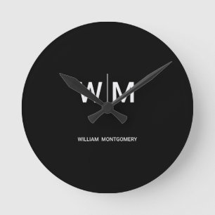 Black Branded Logo   Corporate Business Company Round Clock