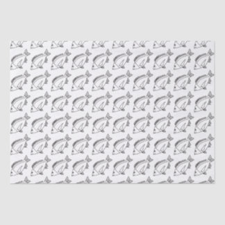 Black Bream Fish Wrapping Paper in black and white